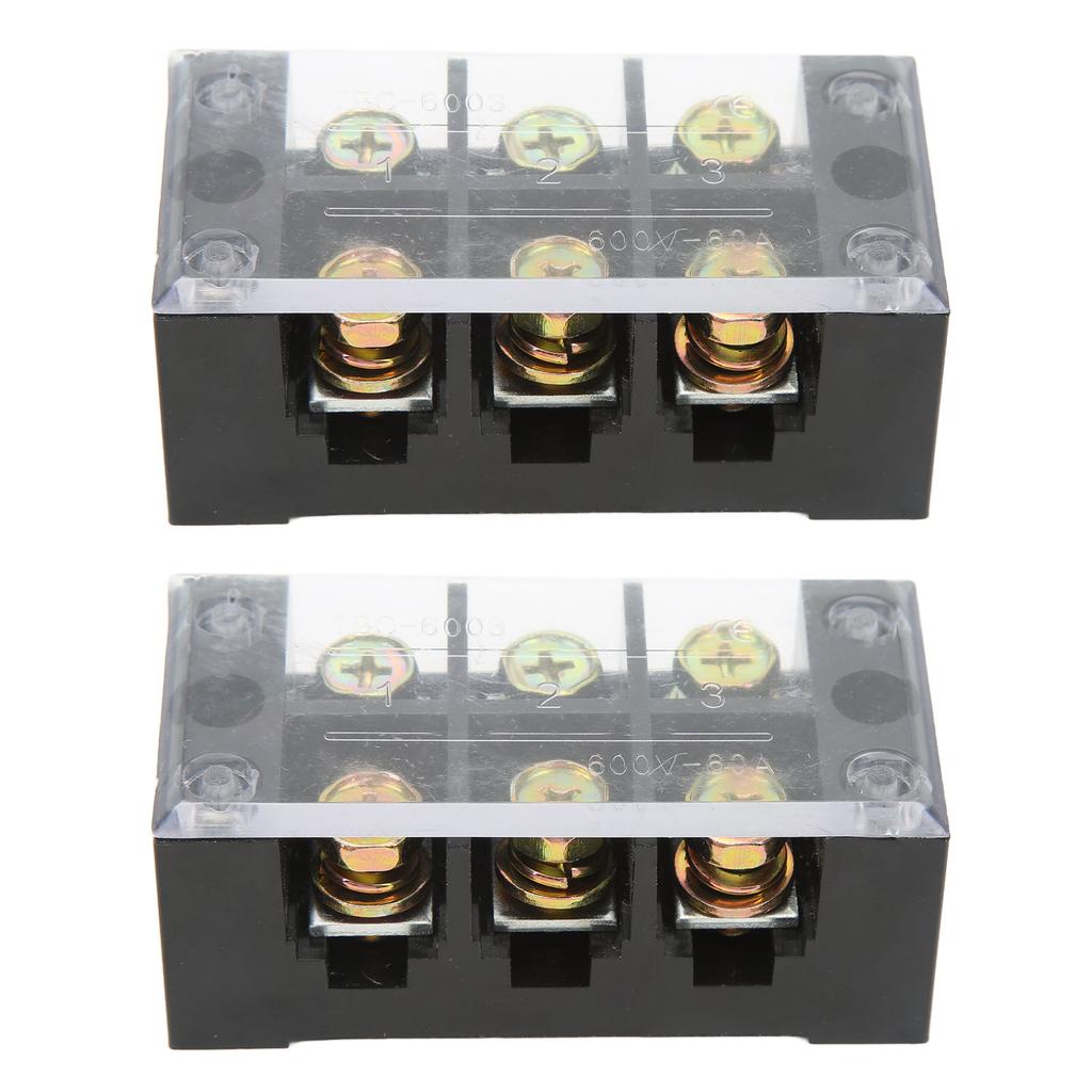 Terminal Strip Block Large Current Easy Wiring Ground Circuit Terminal Block 600V 60A 3 Positions
