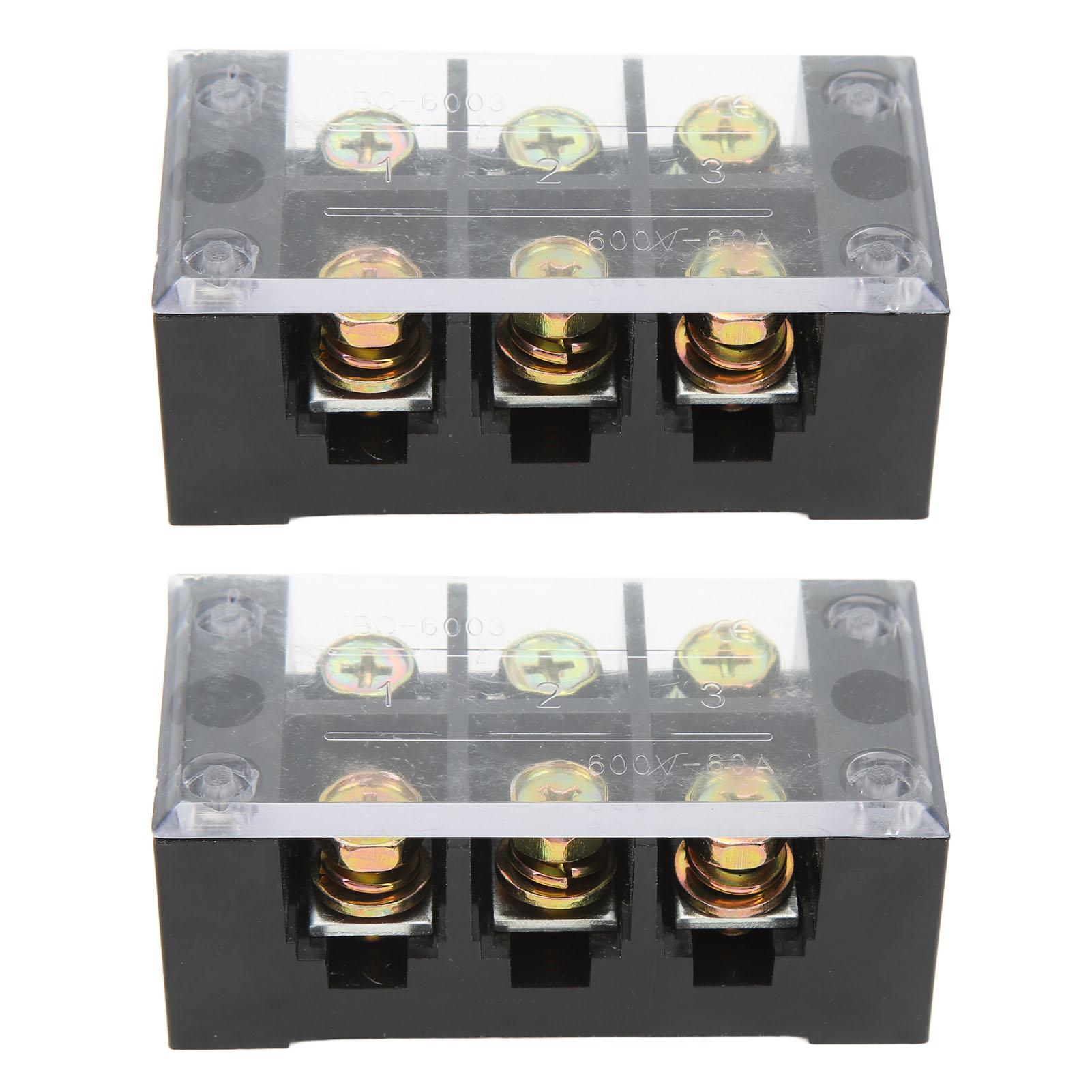 

Terminal Strip Block Large Current Easy Wiring Ground Circuit Terminal Block 600V 60A 3 Positions
