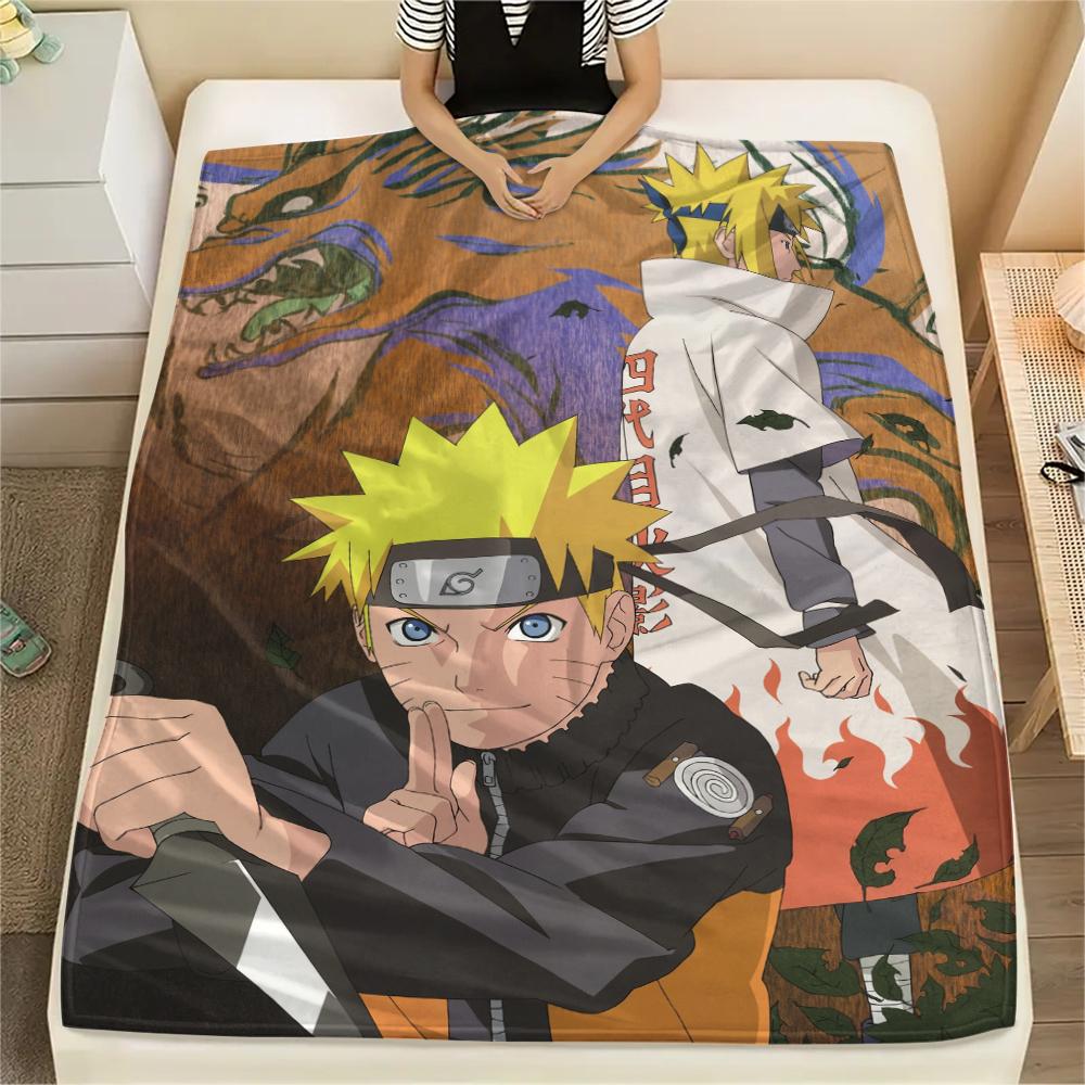 Cartoon Character Naruto pattern Flannel Blanket, High quality Comfortable for All Seasons, Home Decor, Warmth and Comfort, Perfect for Gifts.