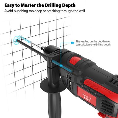 Darbeli Matkap Darbeli Matkap 850W 3000 RPM El Elektrikli Matkap, 360 derece Dönen Saplı Çekiç ve
