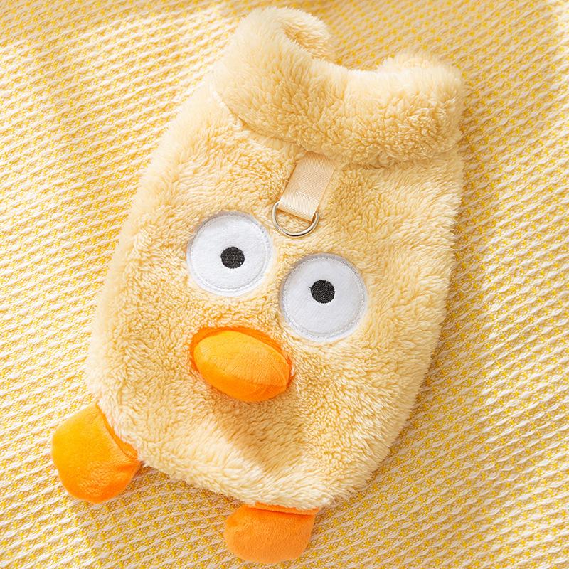 Pet Clothes Autumn and Winter Cat Funny Big Eyes Cute Two Feet Fleece Coat Hairless Cat Warm Teddy Than Bear Dog Clothing