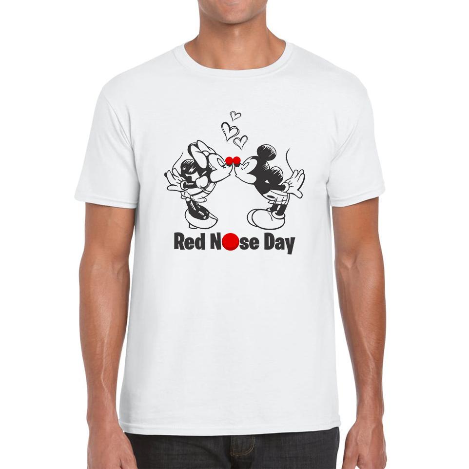 Disney Mickey And Minnie Mouse Red Nose Day Unisex Mens T Shirt Womens Tops Tees 2XL