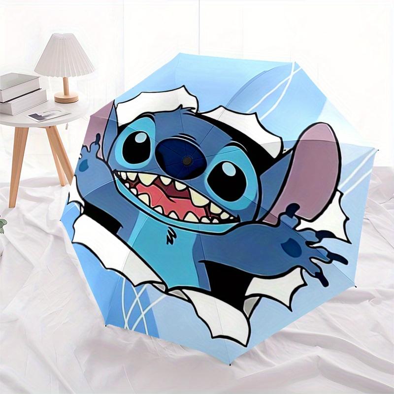 Stitch,Cartoon Automatic Opening and Closing Umbrella - 8 Ribs Windproof Portable Folding Umbrella with Plastic Handle, Suitable for Casual