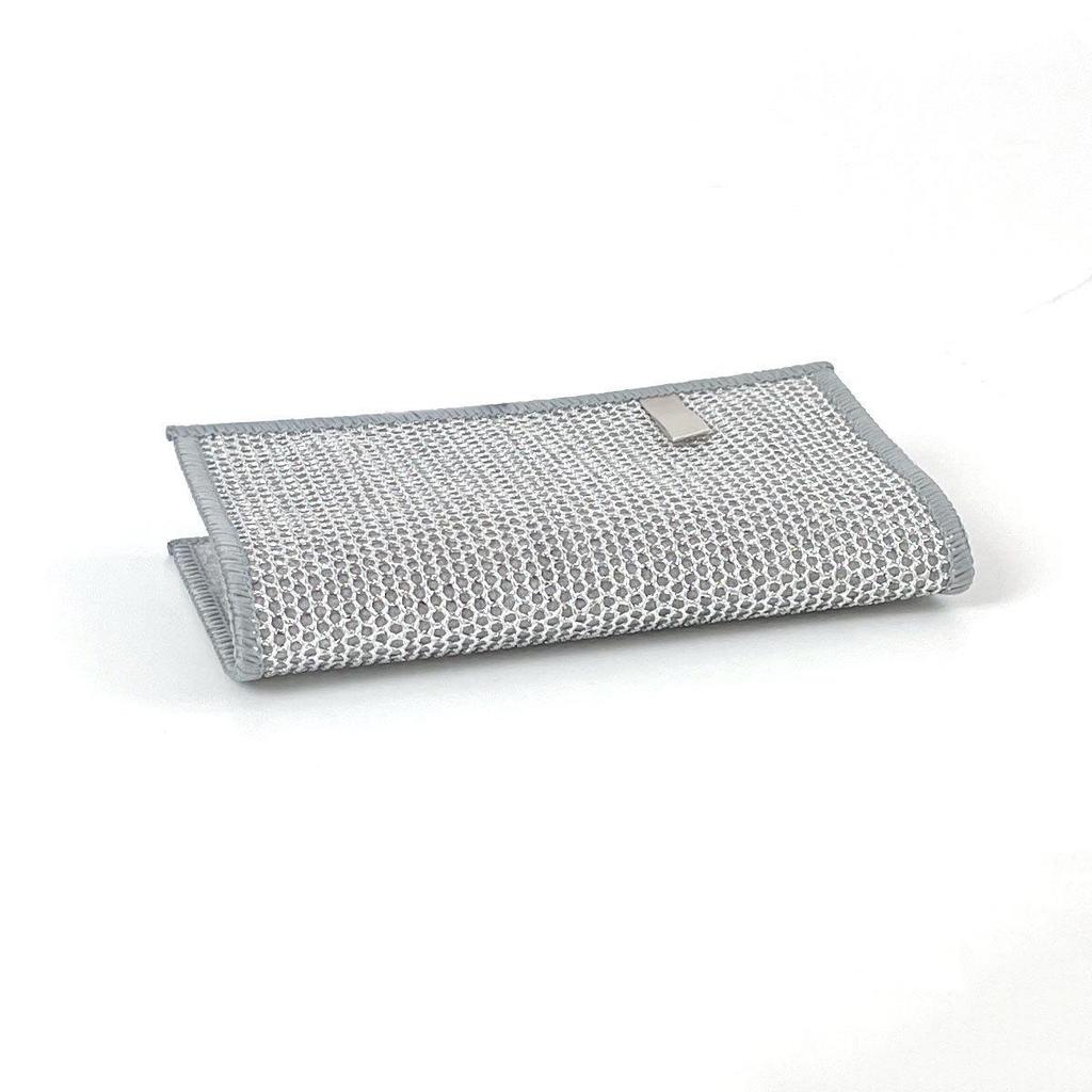 High-Quality Silver Thread Dishcloth: Soft, Durable, Non-Stick, and Tough Dishwashing Cloth with Steel Wire and Polyester Blend.