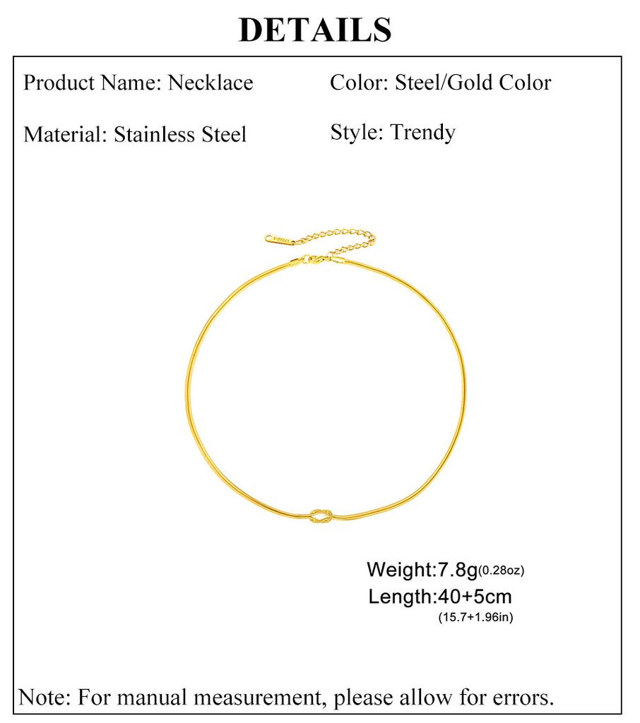Cazador Trendy Double Snake Chain Necklace Women Stainless Steel Love Knot Clavicle Chain Choker Gold Color Jewelry Gift 2026