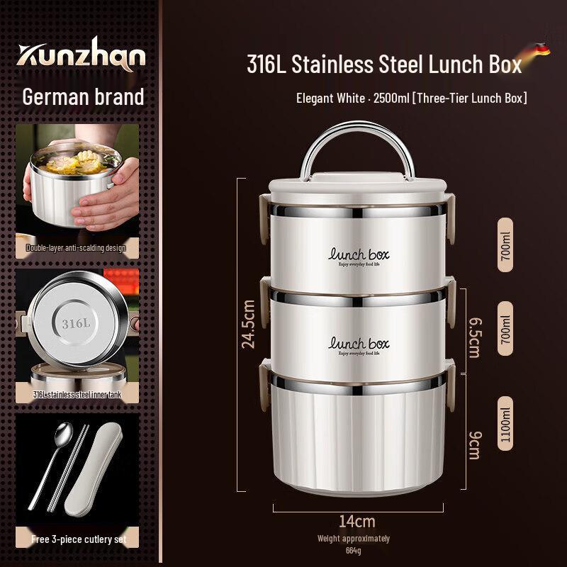Youluo 304 Stainless Steel Double-Layer Insulated Lunch Box