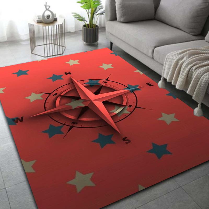 Retro Compass Map World Map Area Rug,Carpet Rug for Living Room Bedroom Sofa Decoration,Kitchen Doormat Non-slip Floor Mat Cool