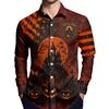 Men's Halloween Printed Long Sleeve Button Down Shirt for Party Costume