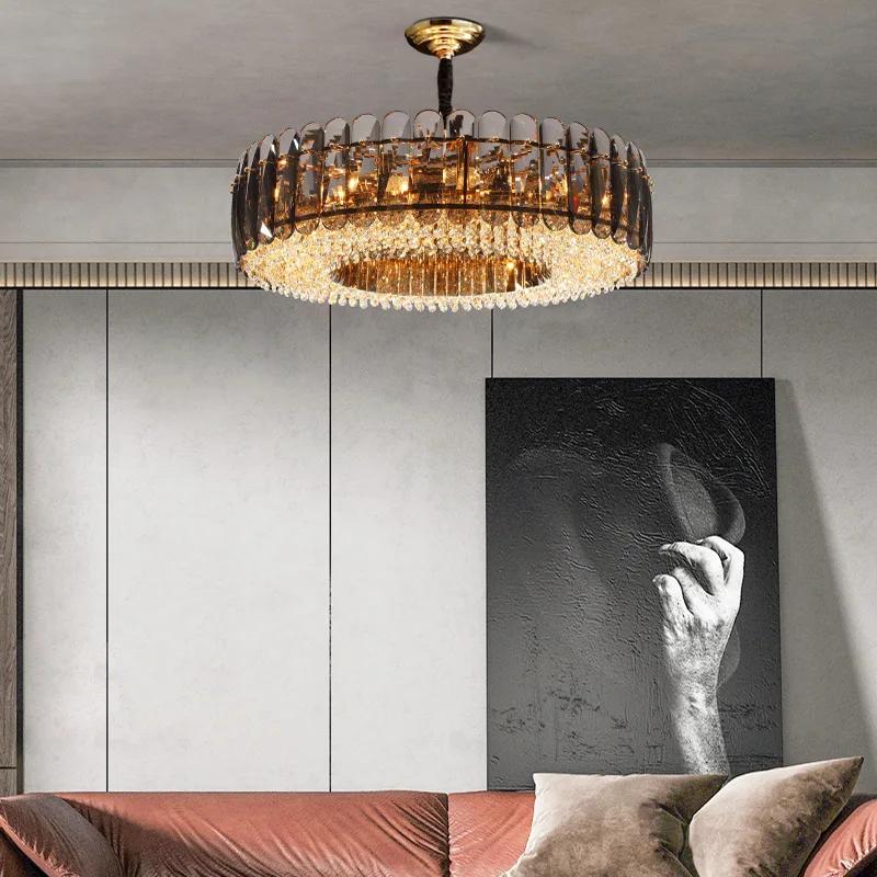 Top luxury crystal chandelier for living room luxury home decor modern cristal lamp dining room bedroom gold led light fixture