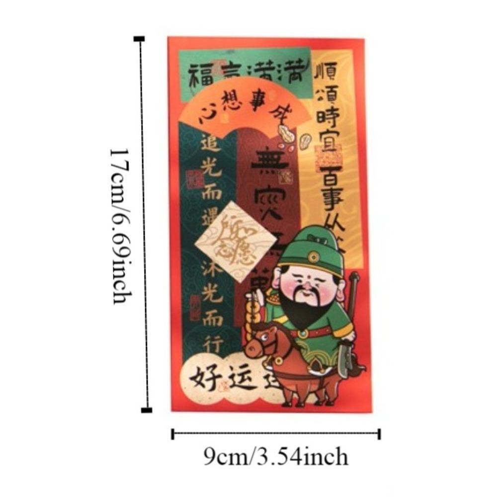 6PCS Chinese New Year Red Envelope Best Wishes Blessing Wealth God Money Envelope Money Bags Spring Festival Lucky Money Pockets