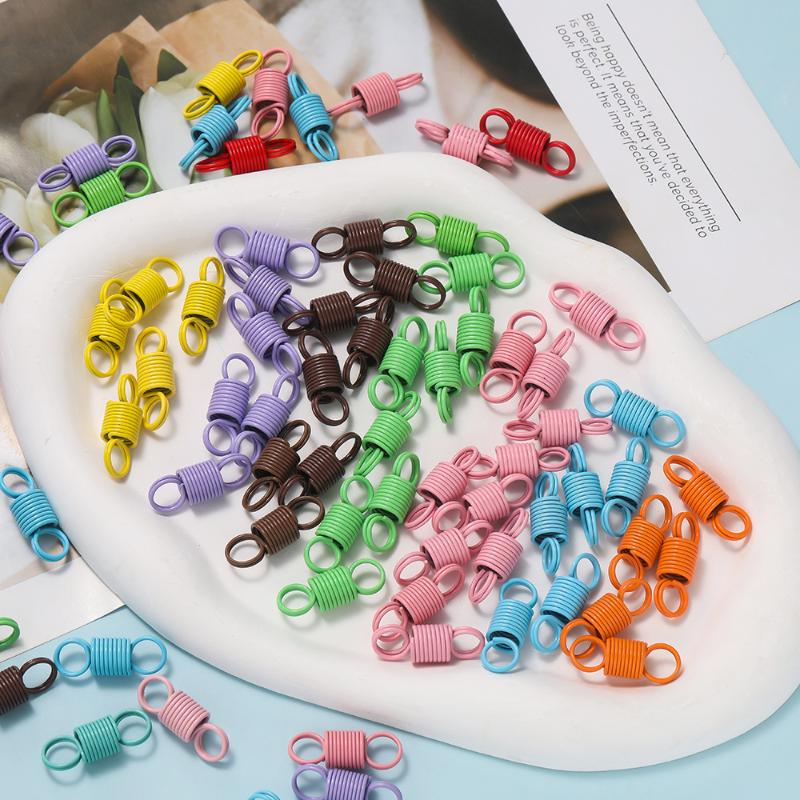 50 Stück Spiralfeder-Verschlüsse Kordel-Quetsch-Endkappen Befestigungselemente für Schmuck Armbänder Herstellung DIY Zubehör