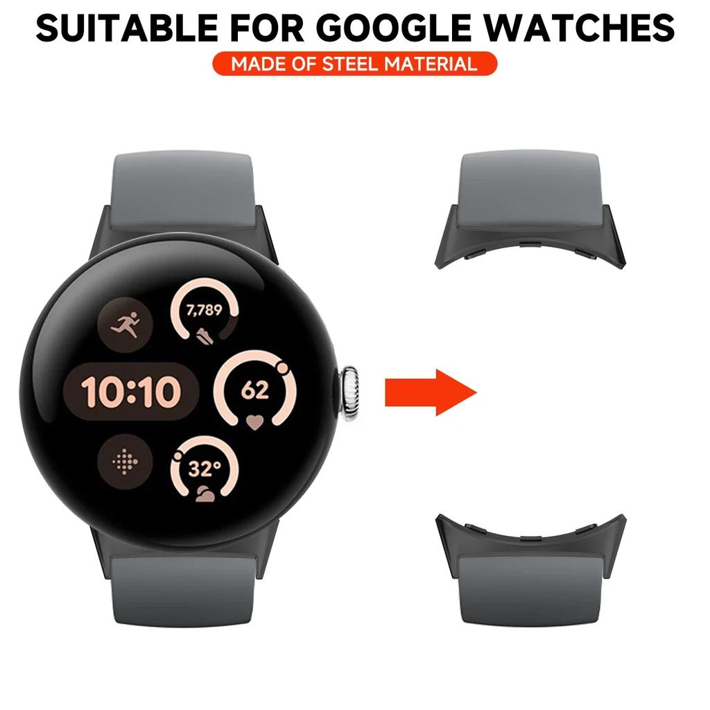 2pcs Watch Strap Connector Adapter For Google Pixel Watch 3 41mm 45mm Accessories Metal Smartwatch Adapters Replacement