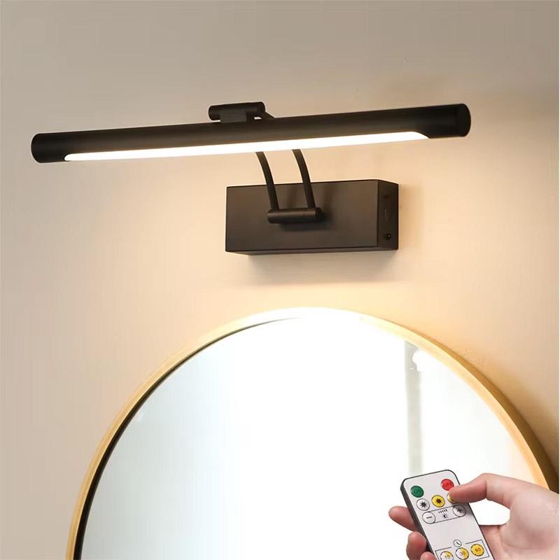 LRechargeable Wall Sconce Adjustable Black Gold For Living Room Backdrop Bedroom Bedside Mirror Front Counter Dormitory LED Lamp