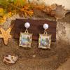French Vintage Pearl & Conch Drop Earrings