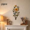 Indoor Living Room Art Sunflower Bee Wall Decor, 2D Flat Floral Hanging, Country Garden Nature Inspired Home Decor Flower Ornament for Fence