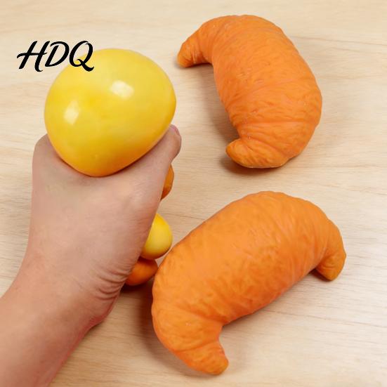 Slow Rebound Bread Toy TPR Simulation Croissant Squeeze Stress Relief Shape Soft Sensory Decompression Simulated Food Fidget Ball Emotional Release