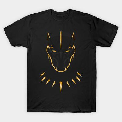 Men Black Print T-shirt Black Panther - T'Chaka No-Cut Transfer Paper Print Cotton Tshirt