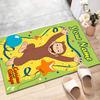 Custom Curious George Mat Personalized Name, Polyester Washable Indoor Entryway Rug, Gift for Christmas, Easter, Thanksgiving Day