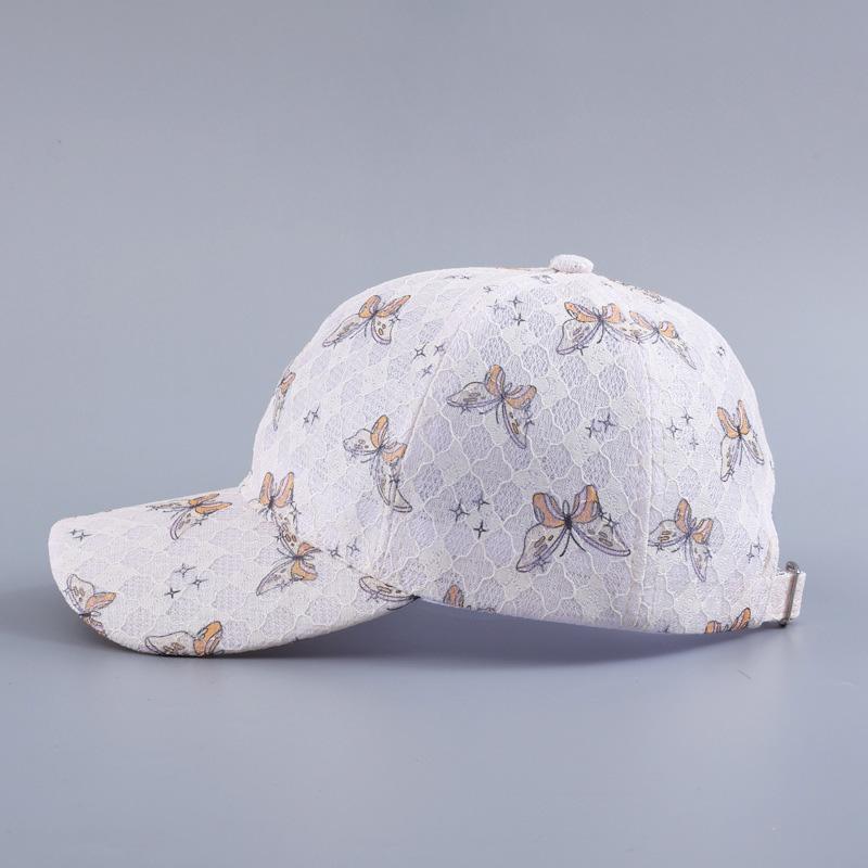 Lace Butterfly Print Decorative Baseball Cap, Spring and Summer Breathable Sports Sun Hat