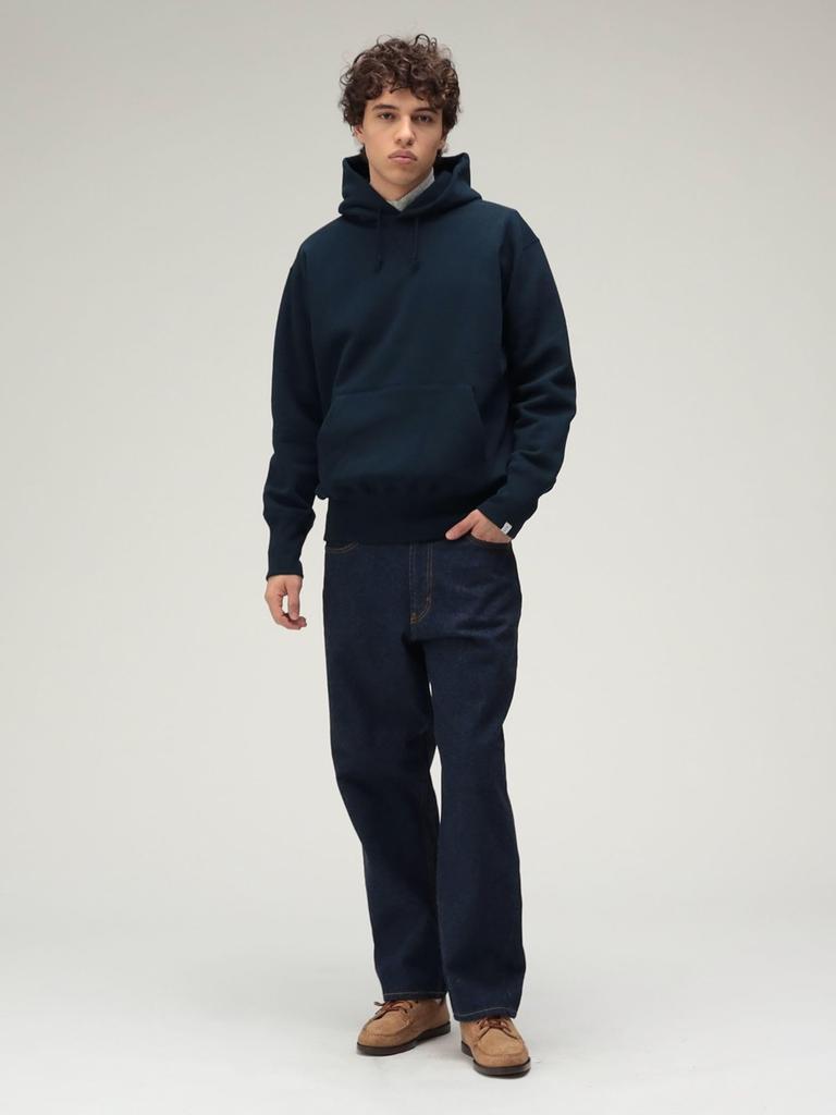 Beams Plus Denim Size 38210040791 Men's Wide-Leg 5-Pocket Pants, Indigo, L,