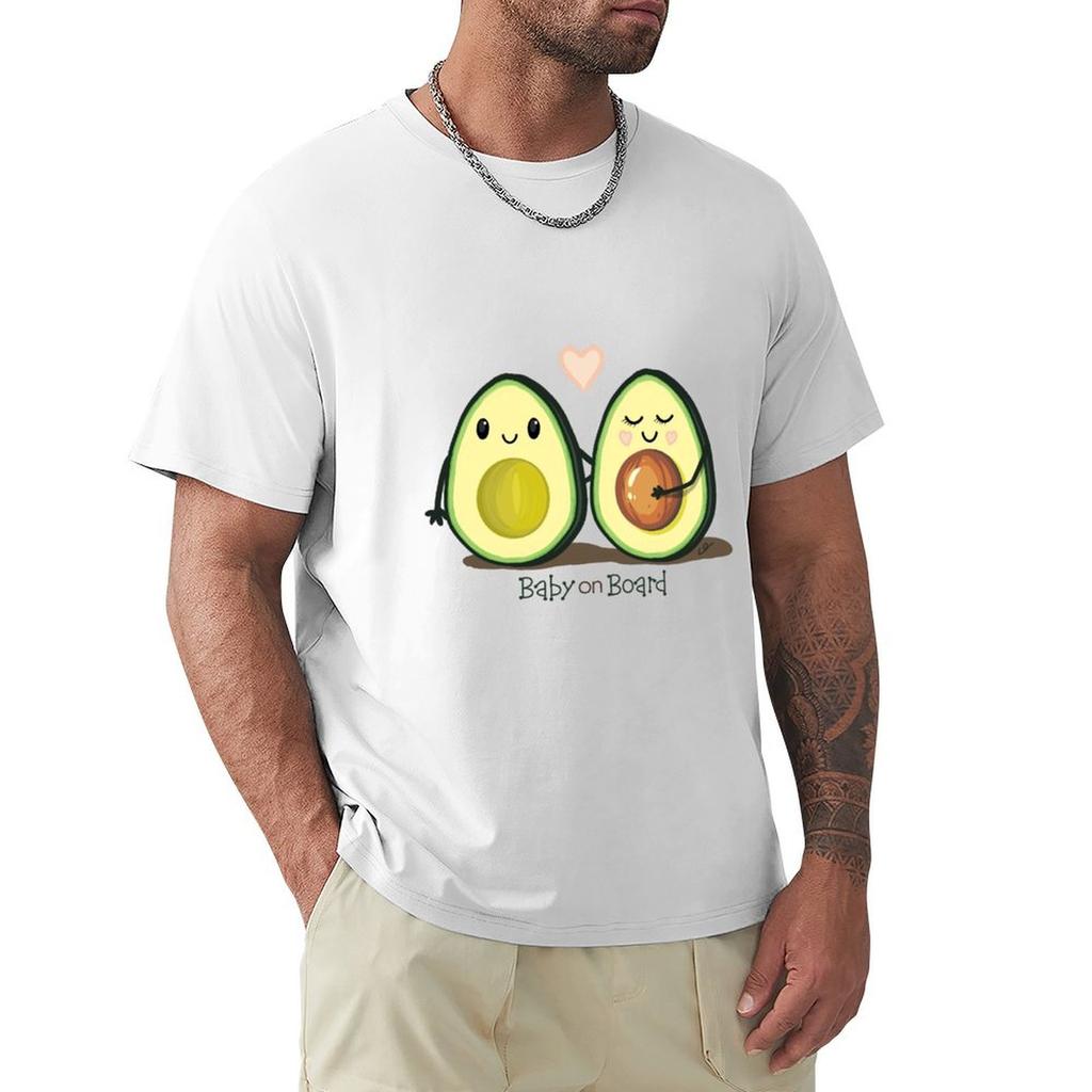 Baby On Board Avocado Couple Tshirt Water Resistant Casual Tshirt