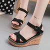 Aphixta Wedge Sandals Peep Toe Buckle Shoes Woman Platform 10cm Cool Summer Super High Heel Shoes Female