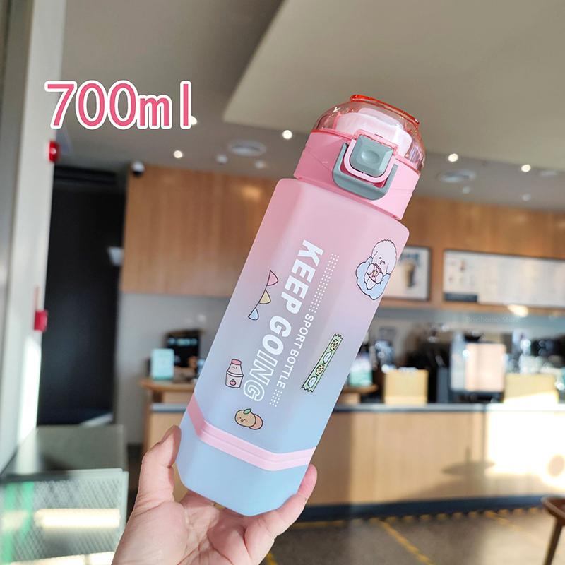 Creative Diamond Frosted Plastic Water Bottle With Tea Strainer Portable Straight Drink Water Bottle With Tea Separation Sticker