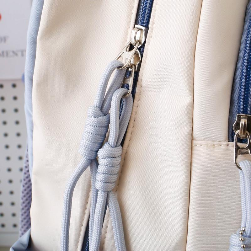 Large Capacity Backpack Student Lightweight Schoolbag Color Contrast Backpack