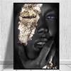 Classical Art Black Gold African Women Canvas Painting Wall Art Pictures Posters and Prints for Living Office Bedroom Home Decor No Frame