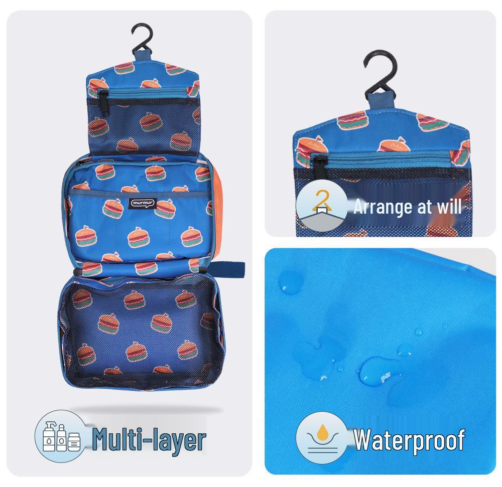 In-Stock Japanese Cartoon Cat Print Waterproof Travel Hanging Wash Bag