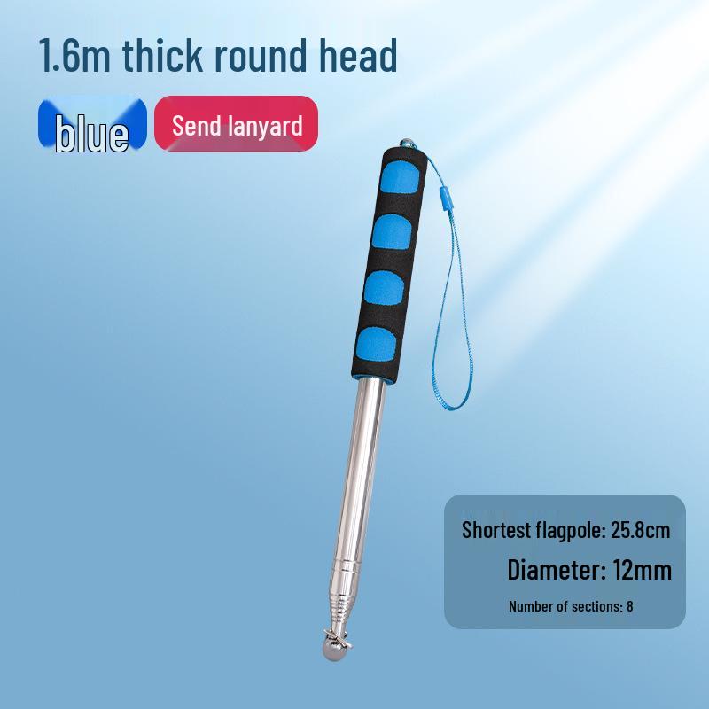 Cabo Telescópico de Aço Inoxidável para Mastro de Bandeira: Guia ao Ar Livre, Comando de Treinador e Bastão Apontador de Ensino