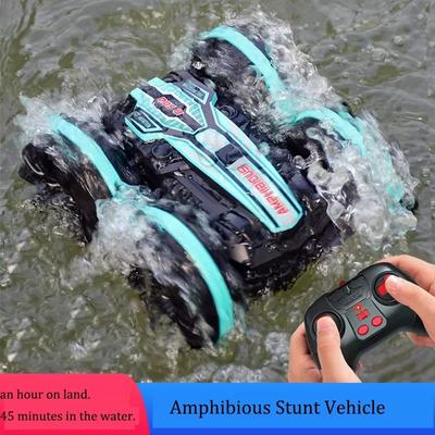 2024 Neues Amphibien-RC-Auto mit Dual-Modus-Fernbedienung, Stunt-Auto, doppelseitiges Flip-Drift-RC-Auto, Outdoor-Spielzeug für Jungen, Kindergeschenk
