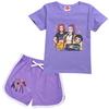 Kids Summer Sport T-Shirt And Shorts 2 Piece Outfit Tracksuit Set Short Sleeve Print Crop Tops With Clothing Set