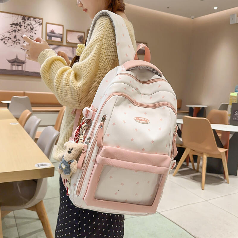 Preppy Student School Bag Lightweight Large Capacity Backpack