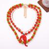Fashion summer beach vacation lobster pendant double-layer splicing round beaded necklace trendy personalized women's models