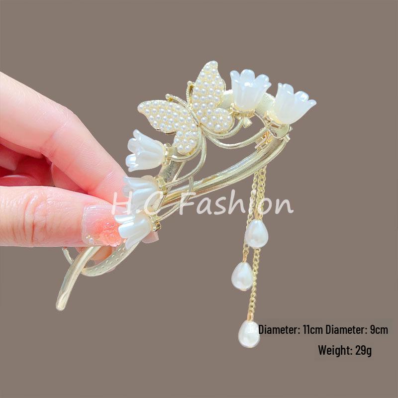 Luxury Fishtail Tassel Hairpin: Elegant Butterfly Twist Clip for Bun or Straight Hair