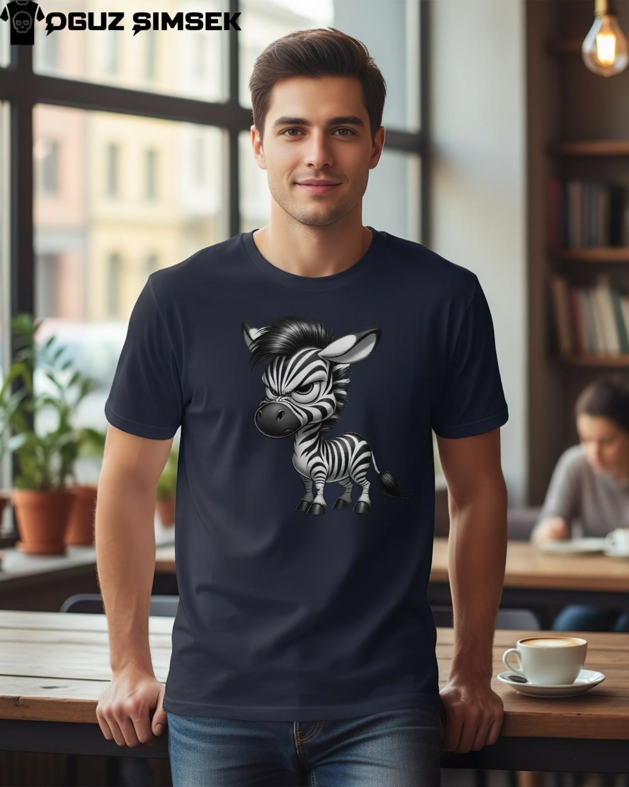 Zebra Duck T-Shirt Mens Womens Tees Top – Funny Grumpy Cartoon Graphic Tee 2XL