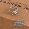 Metal irregular bow ring cold wind open index finger ring personalized simple ring