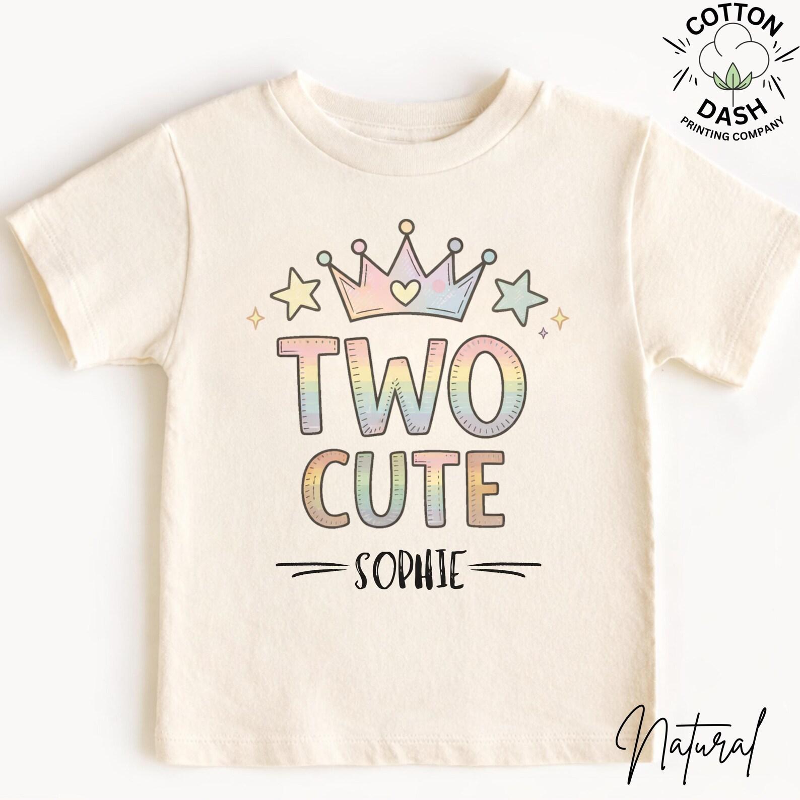 Two Cute Birthday Shirt, 2nd Birthday Outfit for Girls, Second Birthday Personalized Shirt for Unisex, Unisex Birthday Photo Princess Tee 120