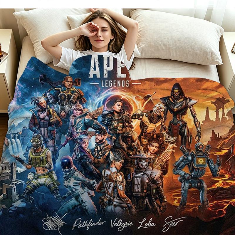 Apex Legends Print Flannel Blanket High Quality Warm Comfortable Cover for All Seasons Perfect for Gifts Home Decor