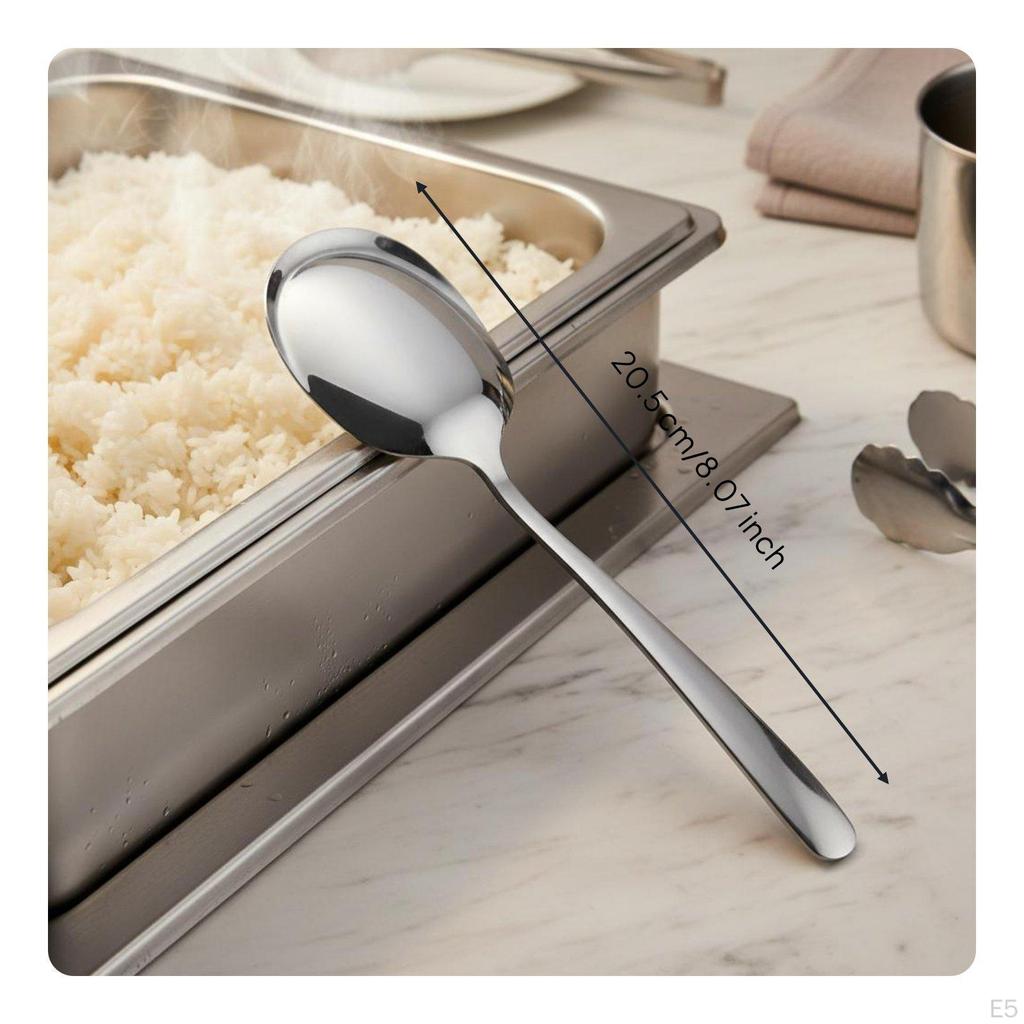 Stainless Steel Serving Spoon Professional Mirror Polished Kitchen Utensil for Caterers, Family