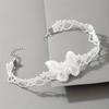 1PC Fashionable and Sexy Necklace, White Butterfly Lace Necklace, Geometric Fabric Collarbone Chain.