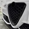 Sostituzione Rivestimento Griglia Anteriore Auto in Fibra di Carbonio Per Alfa Romeo Giulia 2017-2020 Cornice Decorativa Griglia Anteriore Cornice a Forma di V