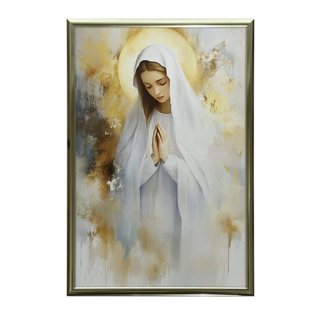 Poster Prayer of Mary In Golden Glow Poster Prayer of Mary In Golden Glow, 30X40 Cm, Unframed, Matte Paper 230 Gsm