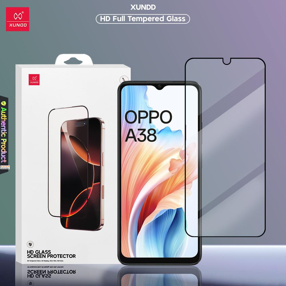 

XUNDD [Original] Axe HD Clear Full Adhesive 9H Hardness Tempered Glass for Oppo A18 / Oppo A38 Oppo A38