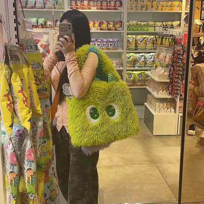 Little Monster Shoulder Bag Cute Fun Ugly Doll Handbag Funny Ugly Cute Large Capacity Plush Bag