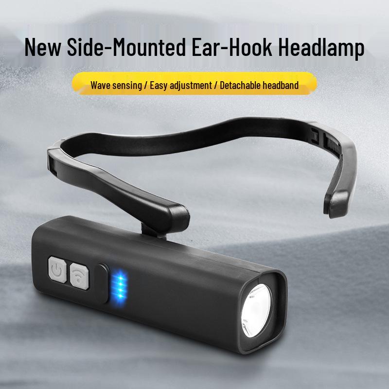 Wave-Sensor Ear-Hanging Headlamp: Long Battery Life for Mountaineering, Night Fishing, and Running
