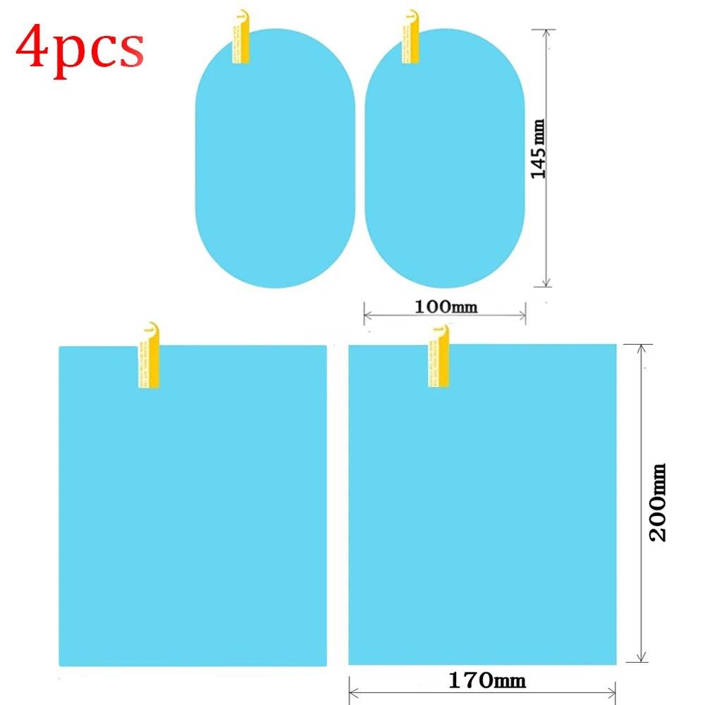 Rearview Mirror Rainproof Film Set Car Truck Window Glass Anti-fog Waterproof Stickers Rainy Day Safe Driving Rain Proof Films