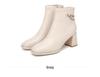 2025 Women's French Autumn/Winter Square Toe Chunky Heel High Heel Boots - Fashionable and Versatile British Style