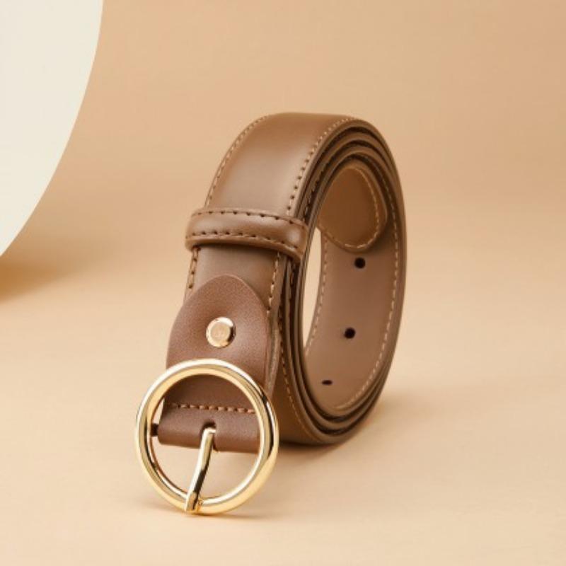 New Women's Double Sided Two-layer Cowhide Leather Belt Versatile Jeans Belt Decorative Belt for Women